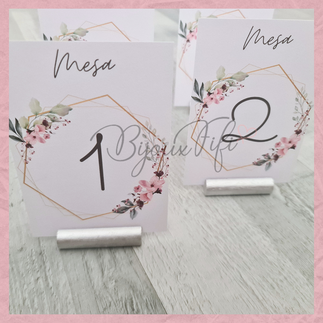 Marcador de Mesa com base "Romantic Rose"