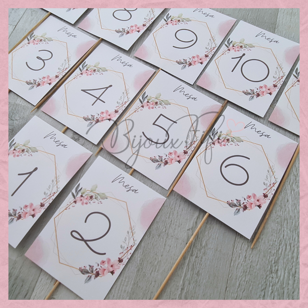 Marcador de Mesa COM PAU "Romantic Rose"