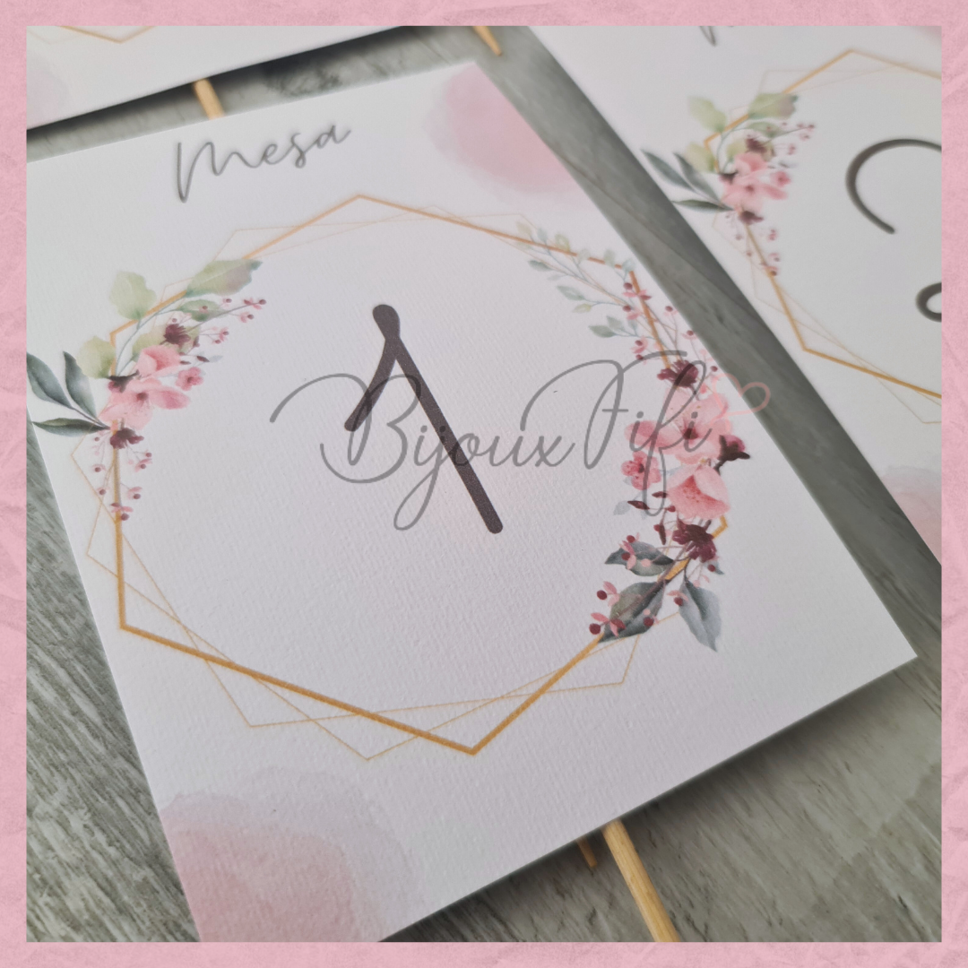 Marcador de Mesa COM PAU "Romantic Rose"