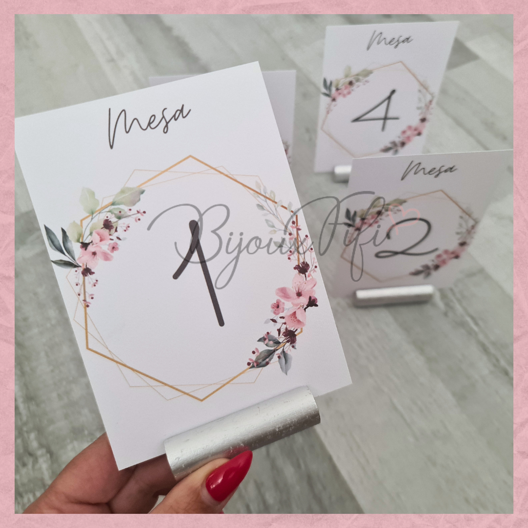 Marcador de Mesa com base "Romantic Rose"