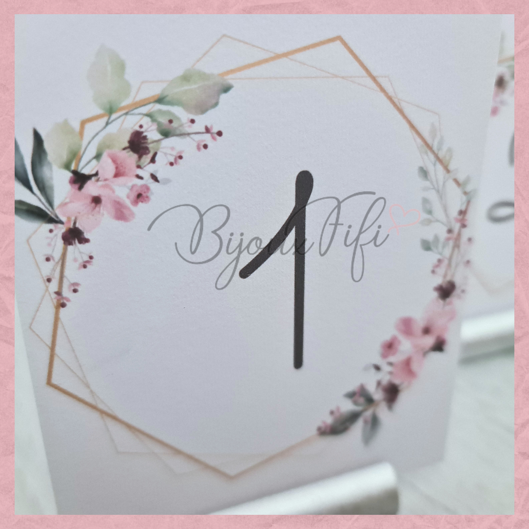 Marcador de Mesa com base "Romantic Rose"