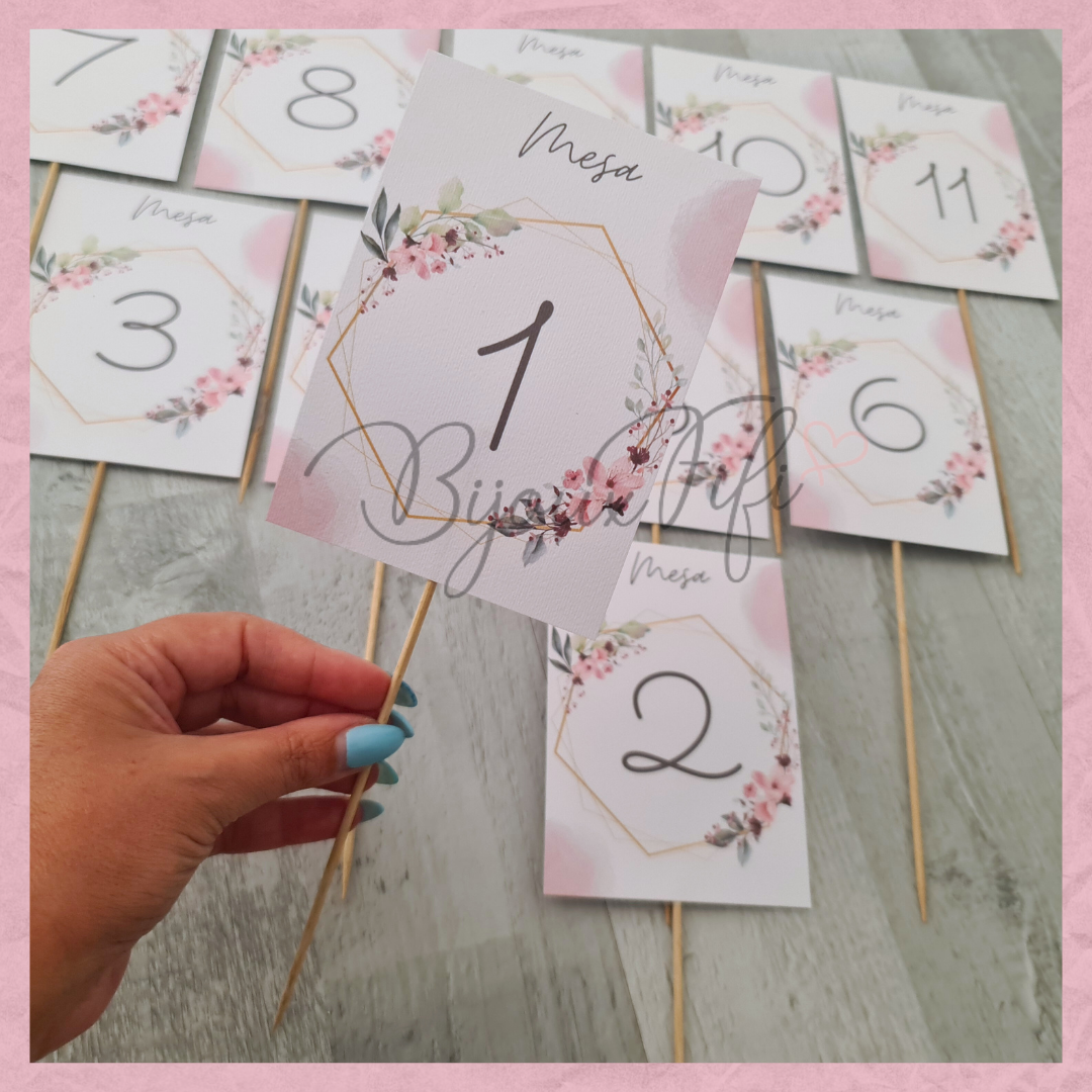 Marcador de Mesa COM PAU "Romantic Rose"