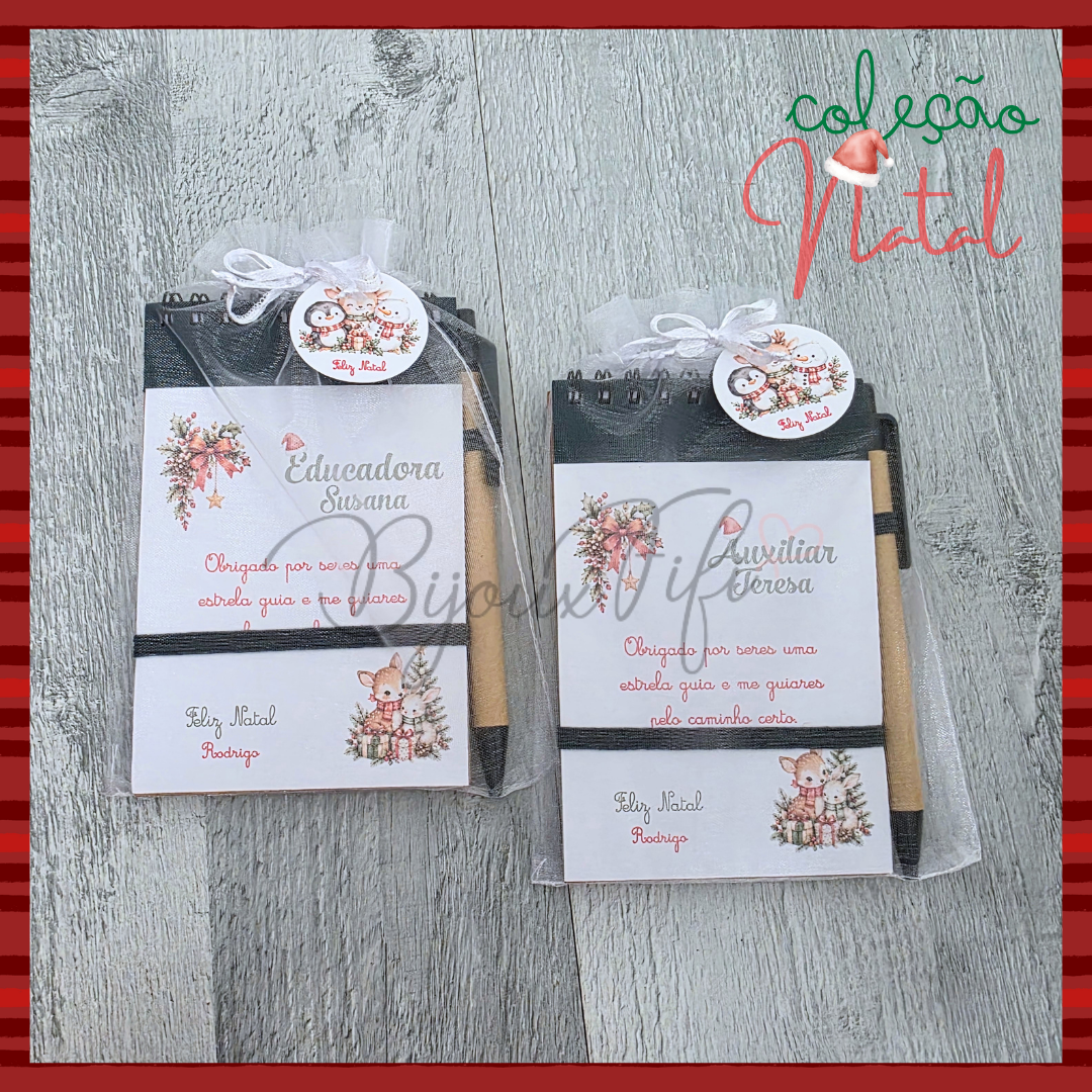 Caderno com caneta🎄(Várias opções)