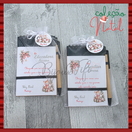 Caderno com caneta🎄(Várias opções)