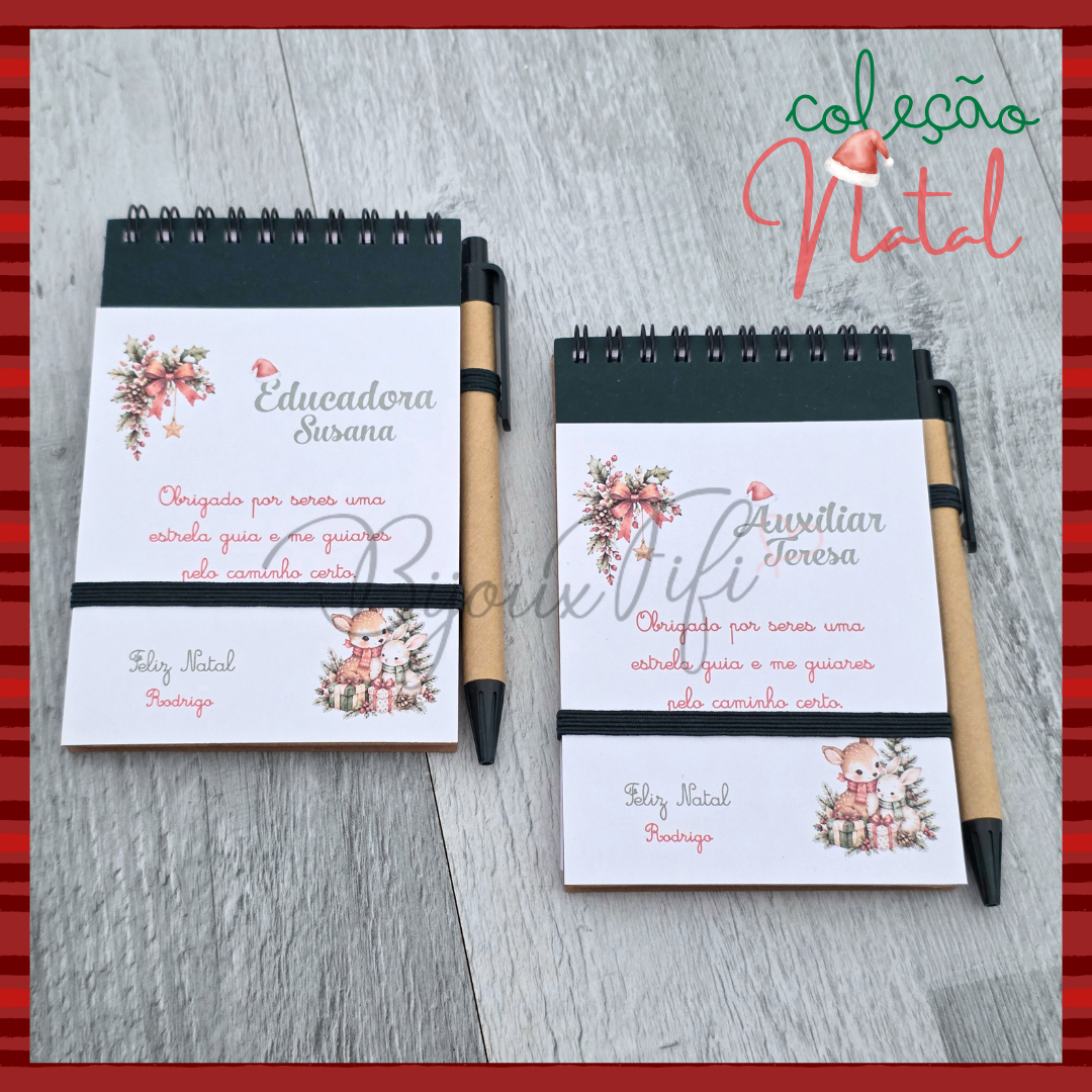 Caderno com caneta🎄(Várias opções)