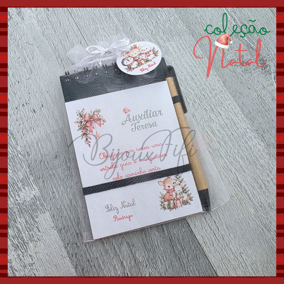 Caderno com caneta🎄(Várias opções)