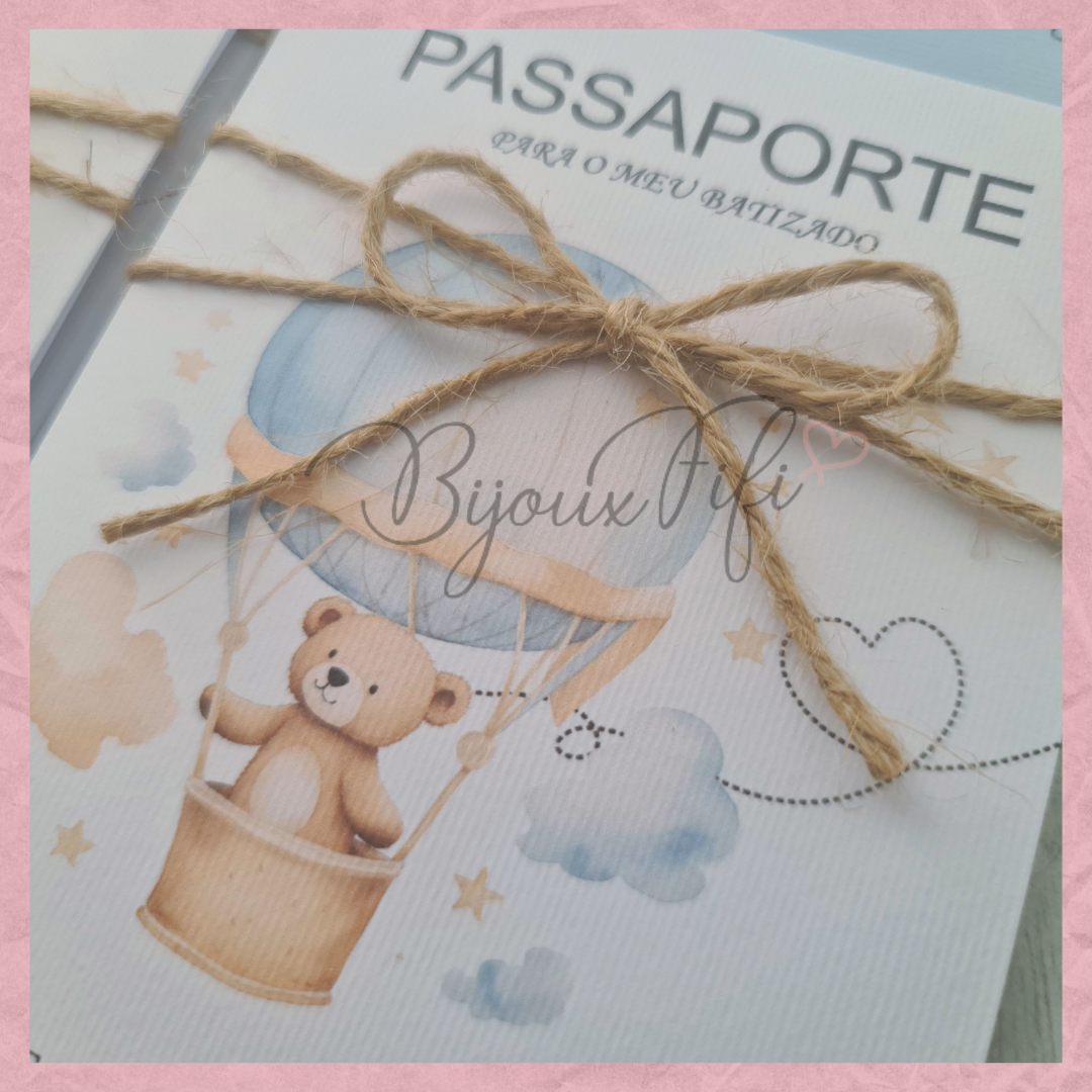 Convite Passaporte "Teddy Blue"