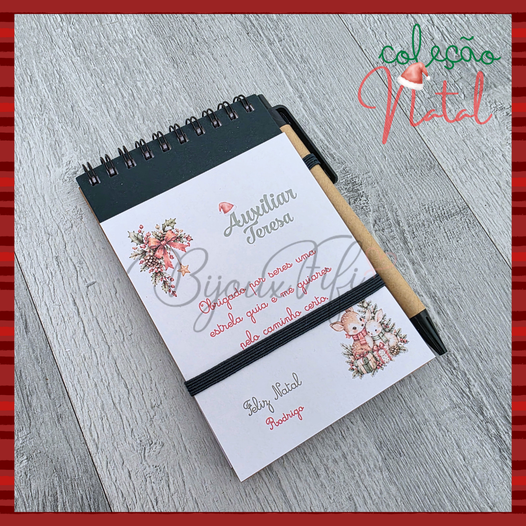 Caderno com caneta🎄(Várias opções)