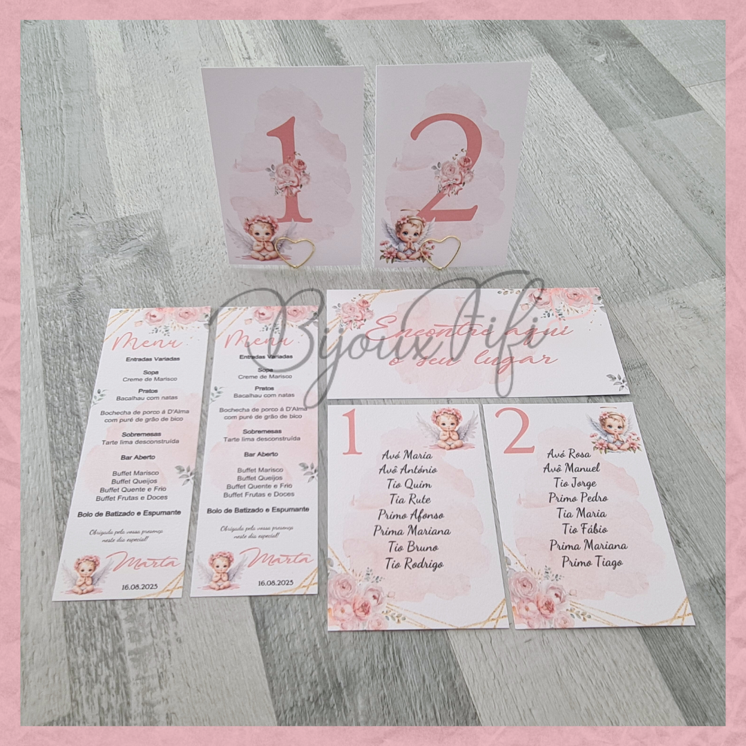 Marcador de Mesa com Base "Cute Angel" Rose