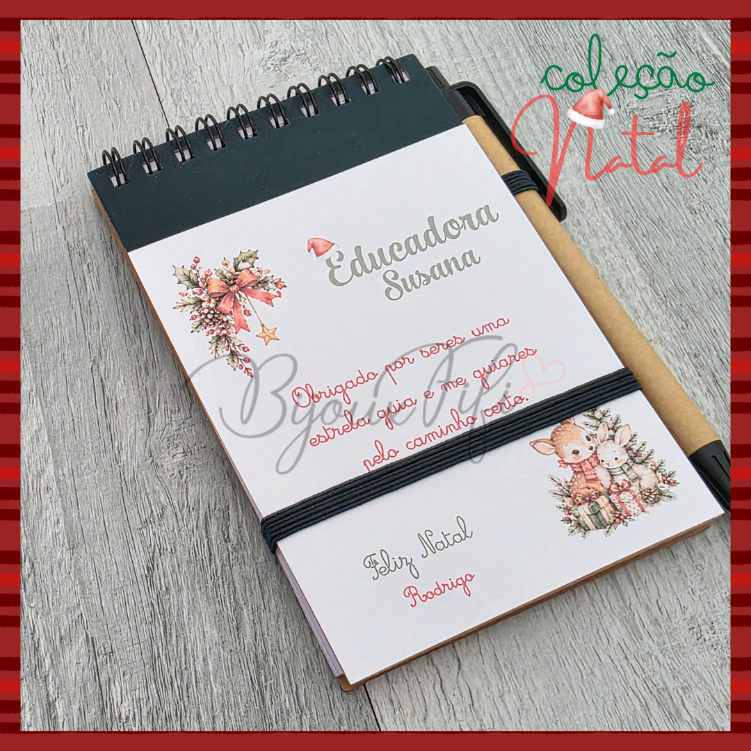 Caderno com caneta🎄(Várias opções)