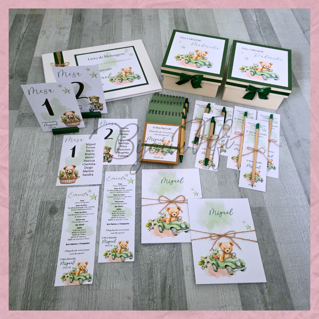 Caderno com caneta "Teddy Green"