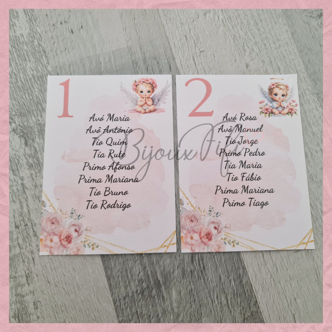 Cartões Seating Plan "Cute Angel" Rose
