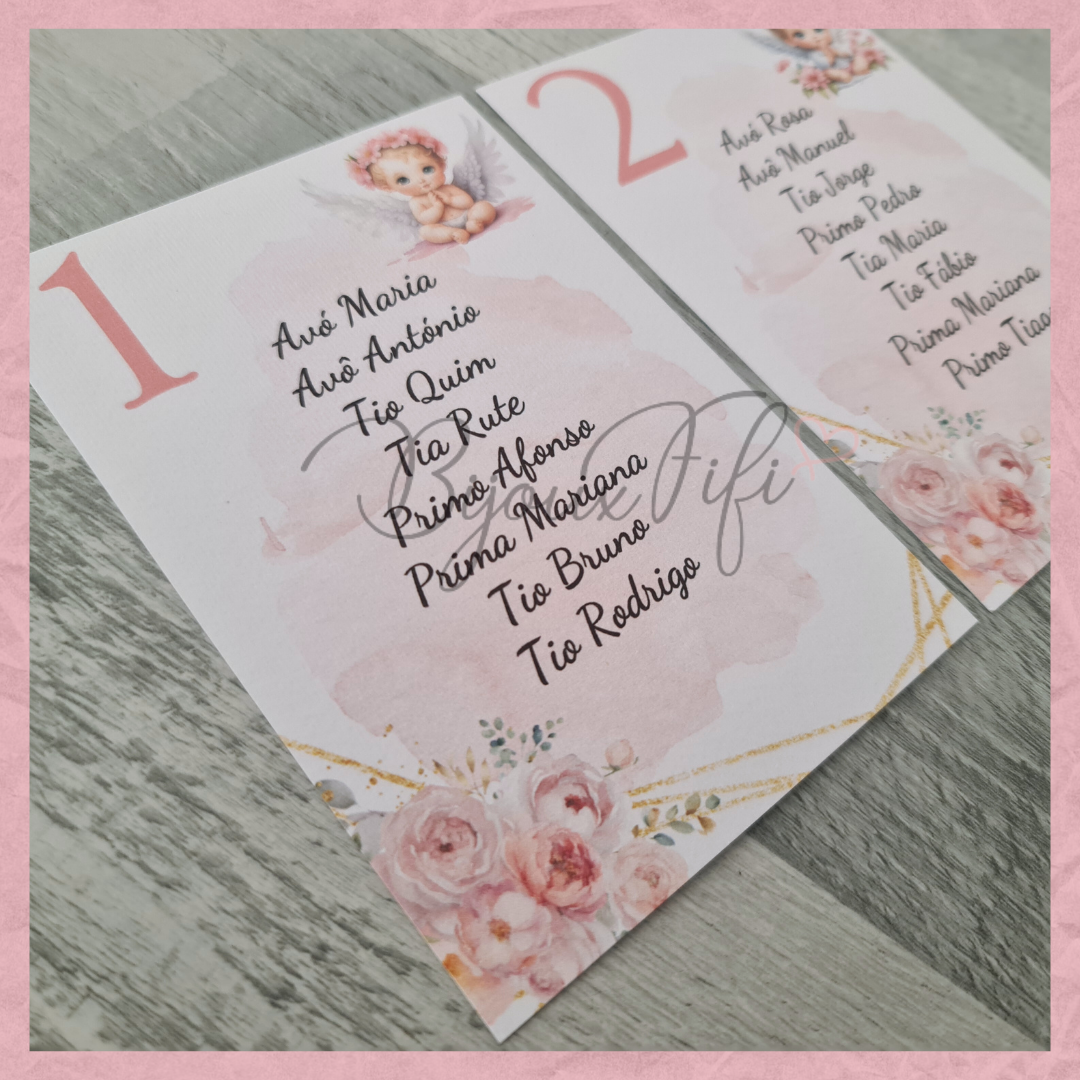 Cartões Seating Plan "Cute Angel" Rose