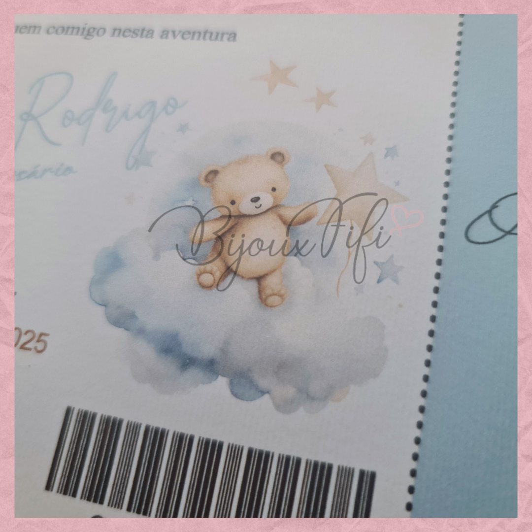 Convite Passaporte "Teddy Blue"