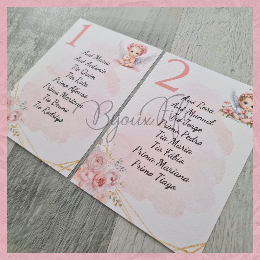 Cartões Seating Plan "Cute Angel" Rose