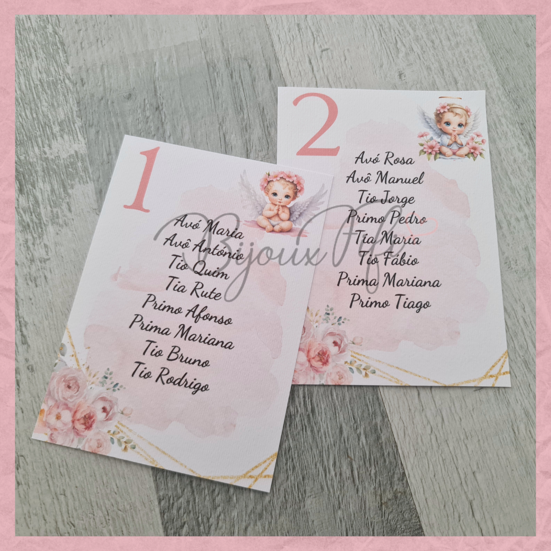Cartões Seating Plan "Cute Angel" Rose