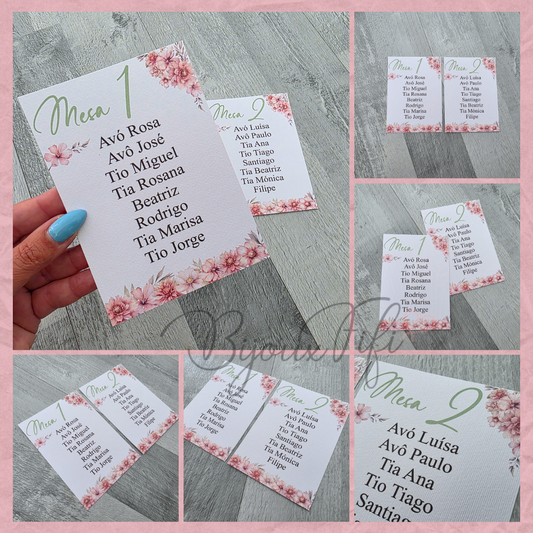 Cartões Seating Plan "Sweet Love Fly"