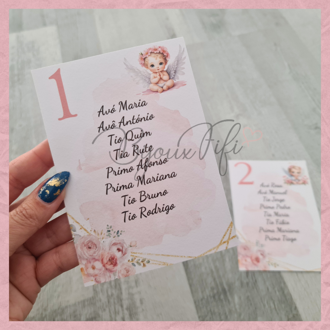 Cartões Seating Plan "Cute Angel" Rose