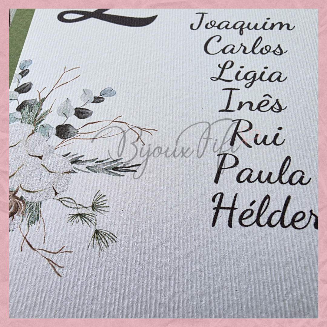 Cartões Seating Plan "Pure Cotton" V2