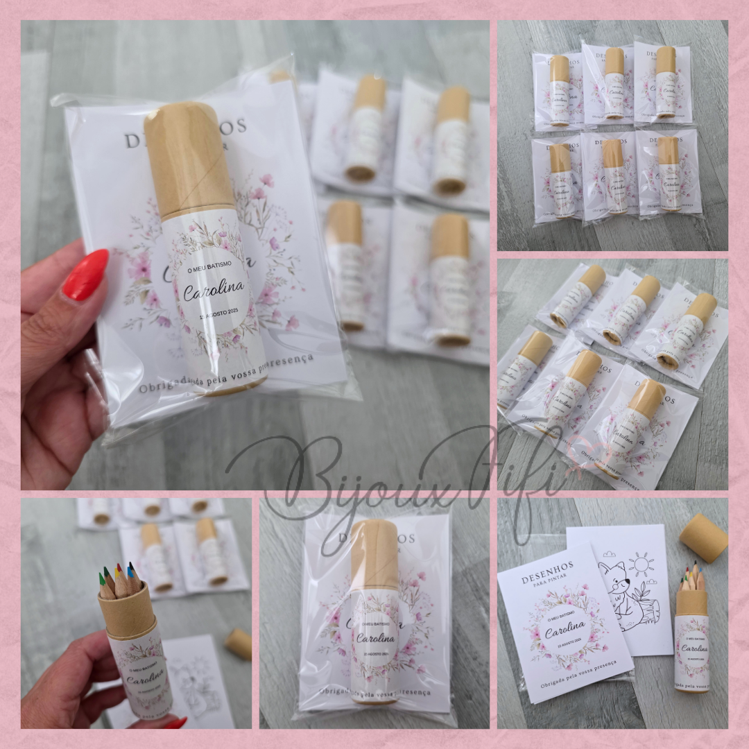 Pack 6 Lápis de cor + desenhos "WildFlowers Rose"
