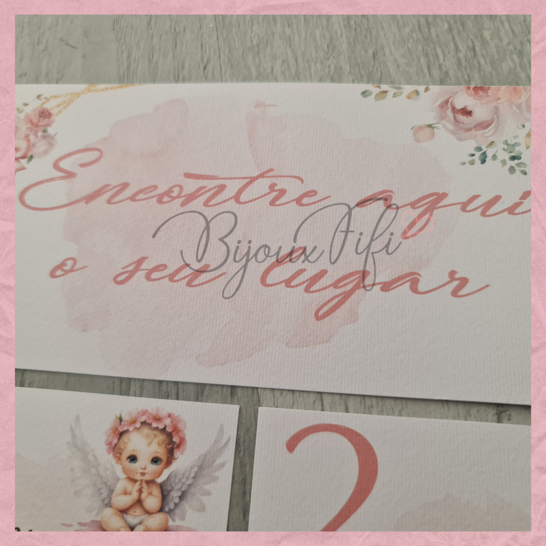 Cartões Seating Plan "Cute Angel" Rose