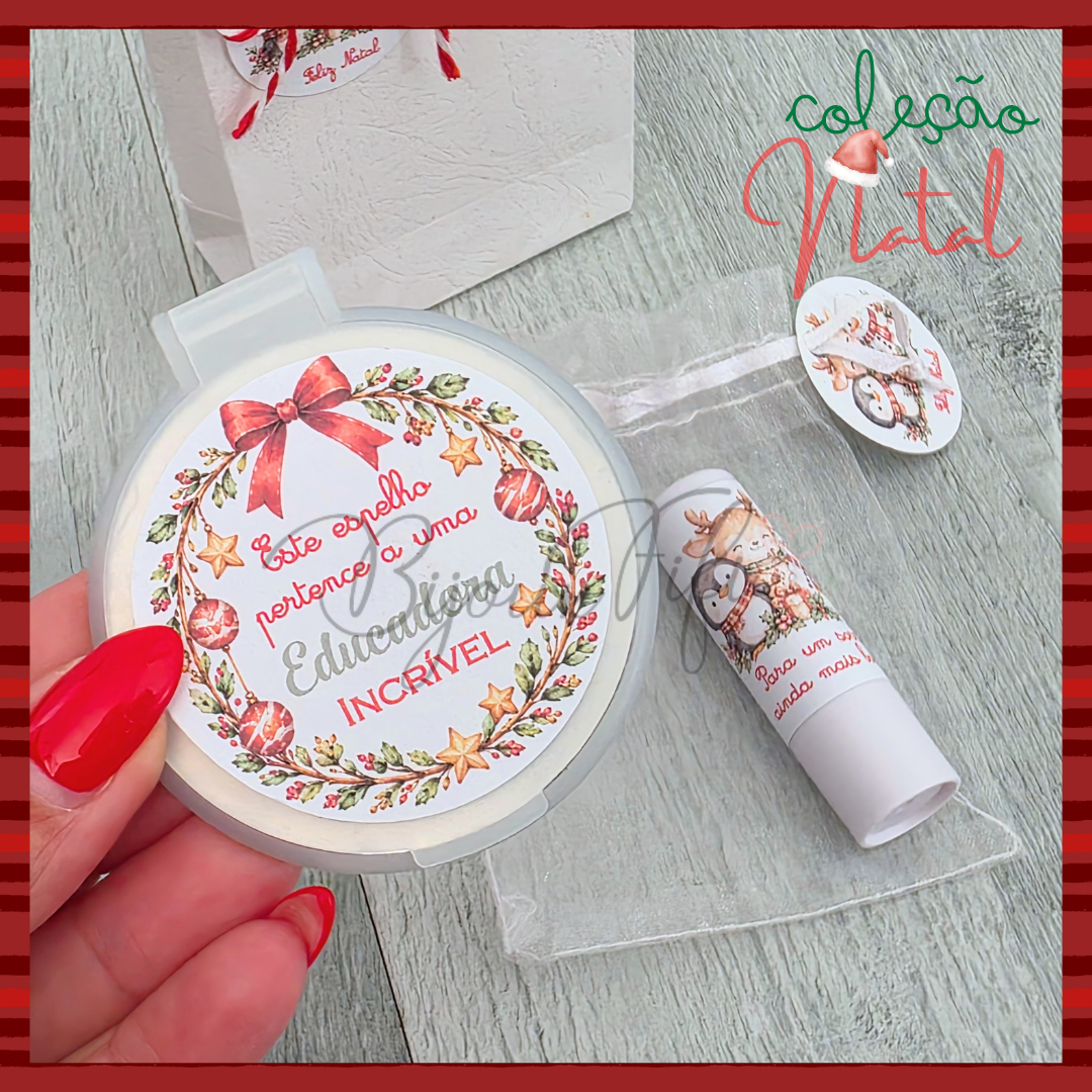 Kit Espelho + Baton 🎄 "Escola"