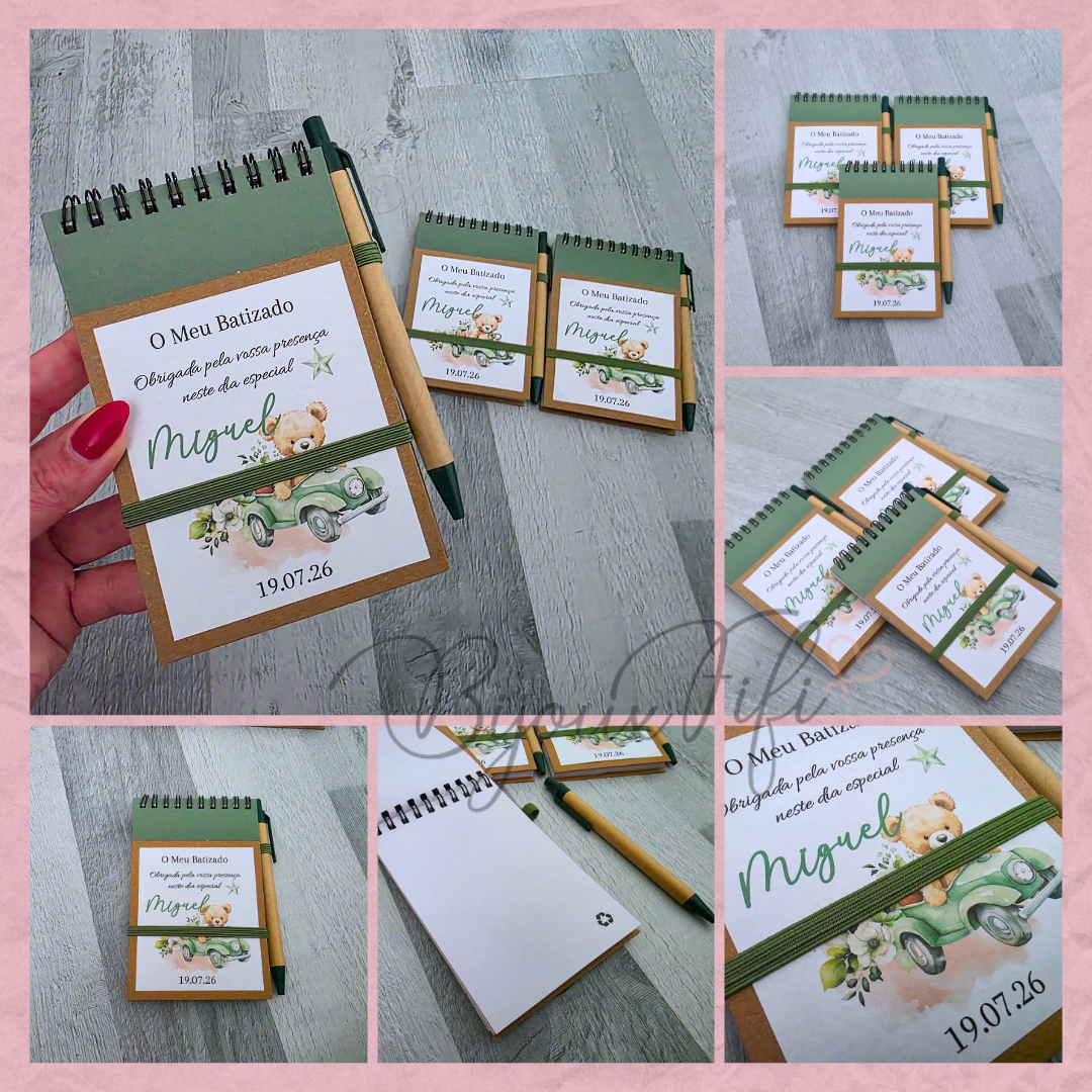 Caderno com caneta "Teddy Green"