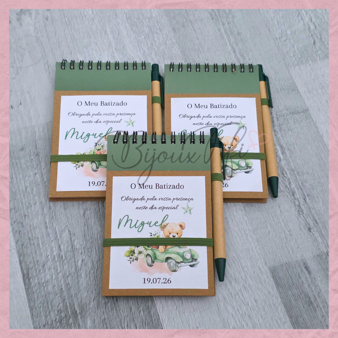 Caderno com caneta "Teddy Green"