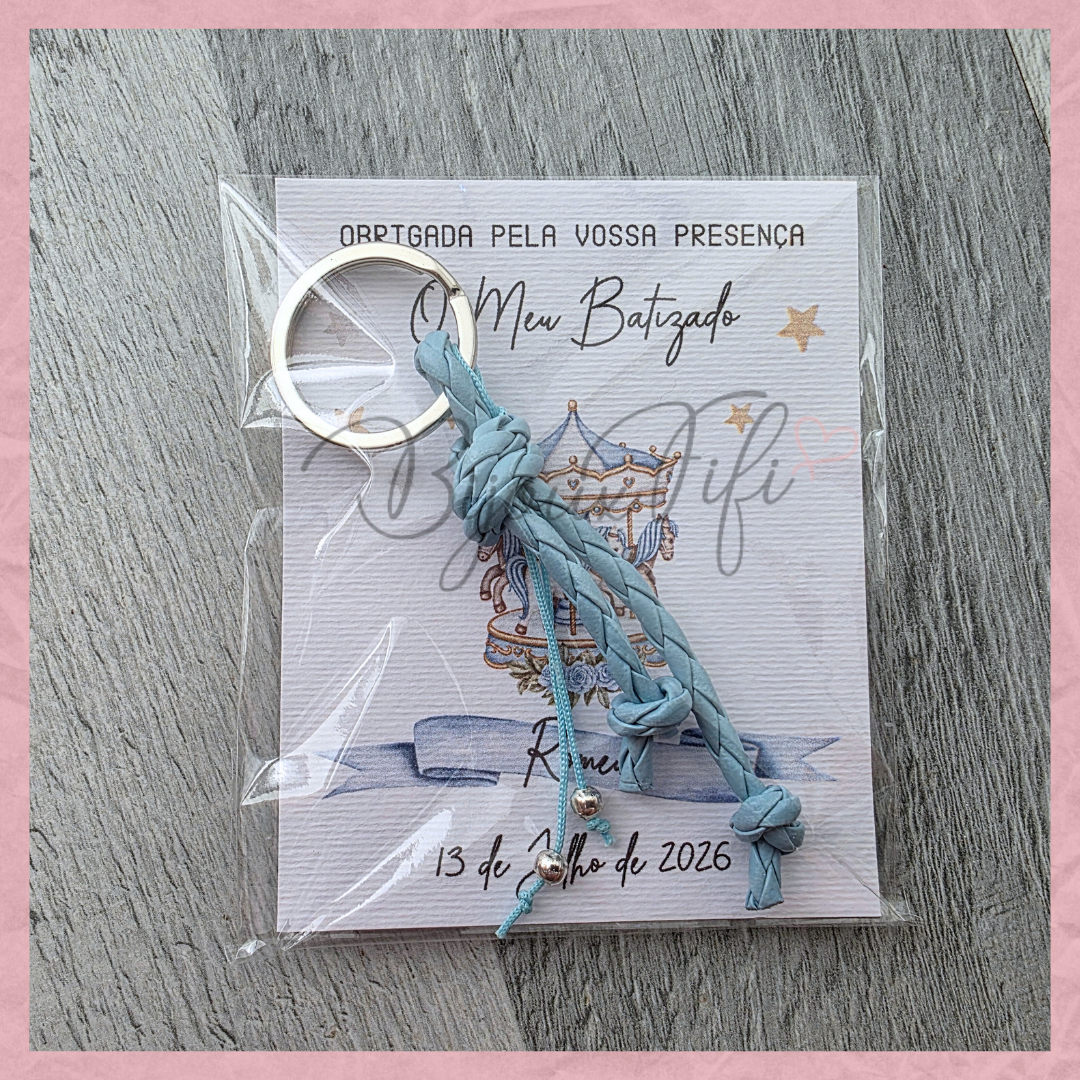 Porta-chaves cabedal "Fun Park" Blue