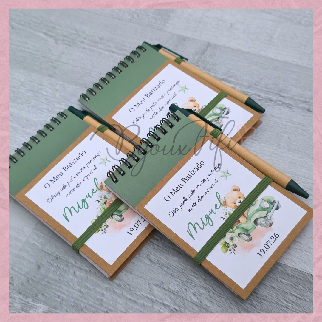 Caderno com caneta "Teddy Green"