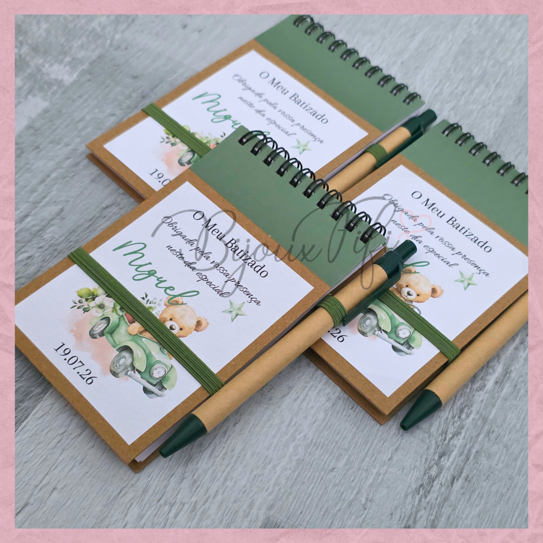 Caderno com caneta "Teddy Green"
