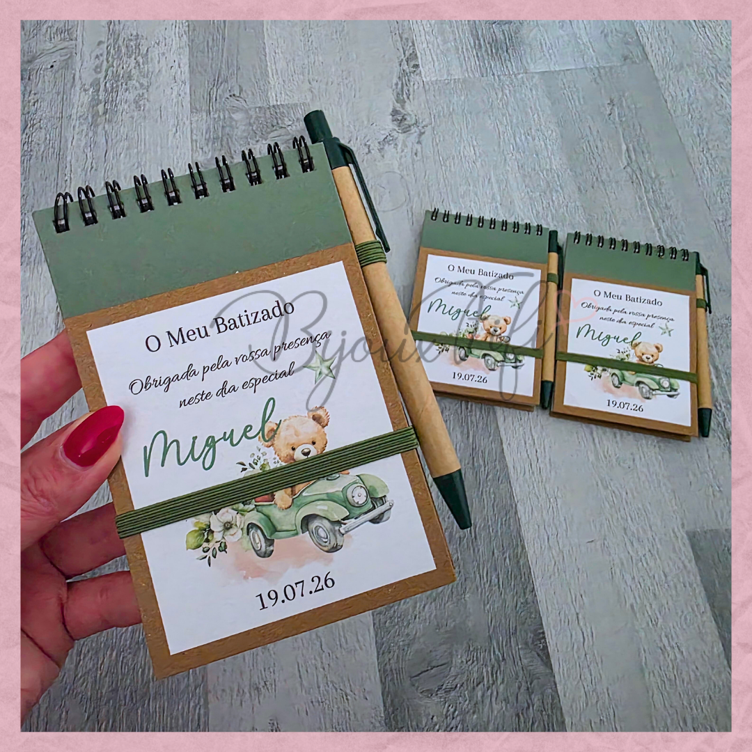 Caderno com caneta "Teddy Green"