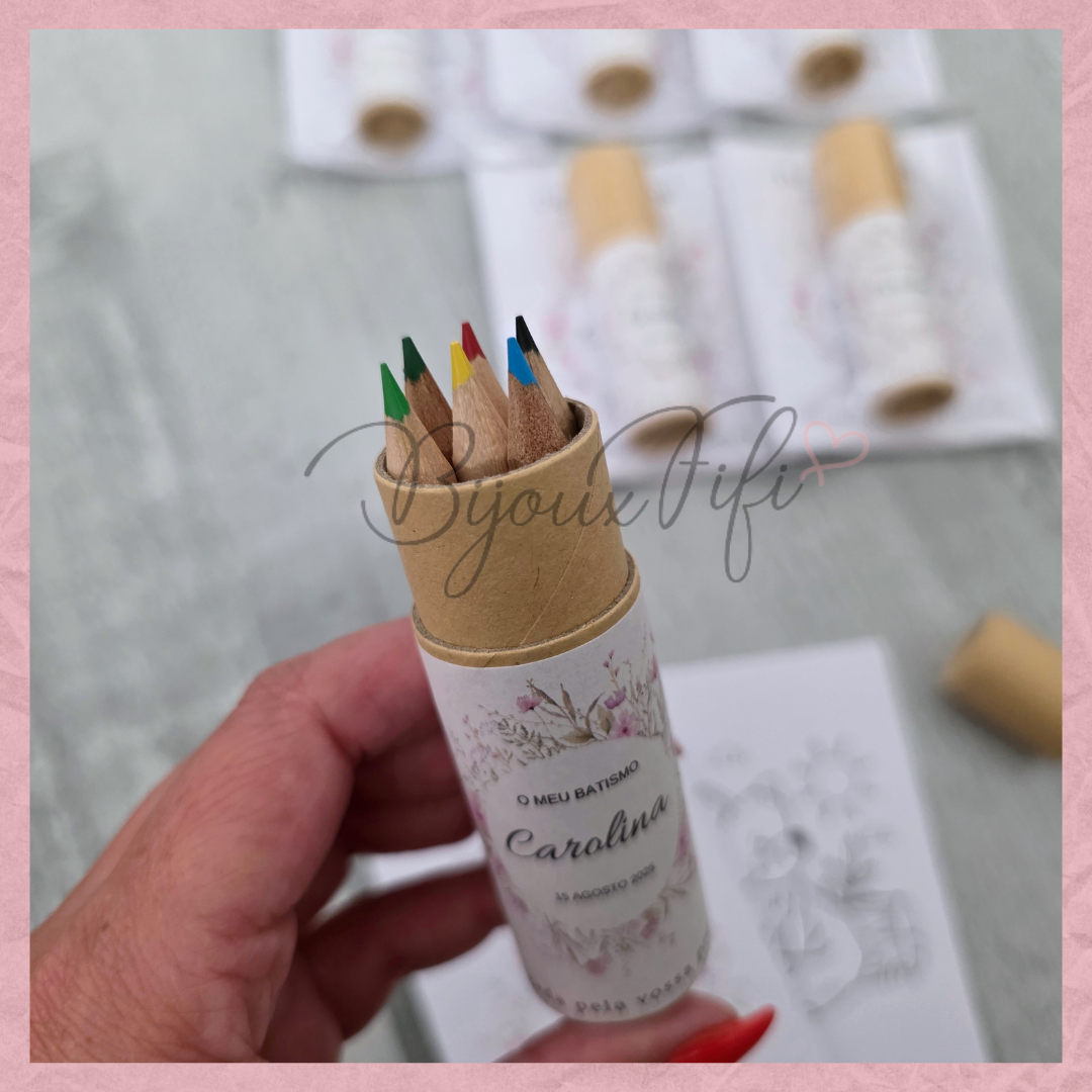 Pack 6 Lápis de cor + desenhos "WildFlowers Rose"