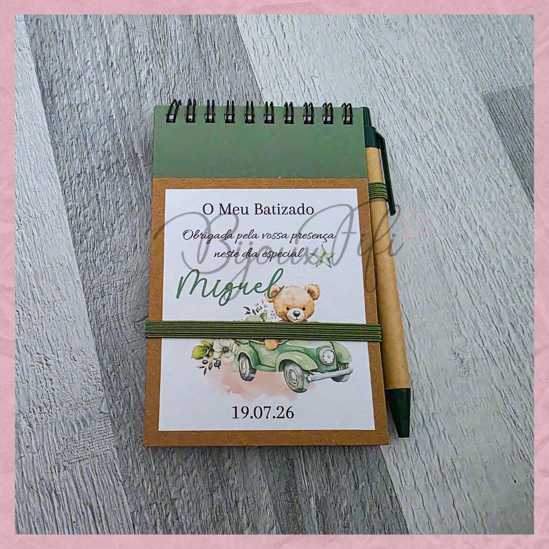 Caderno com caneta "Teddy Green"