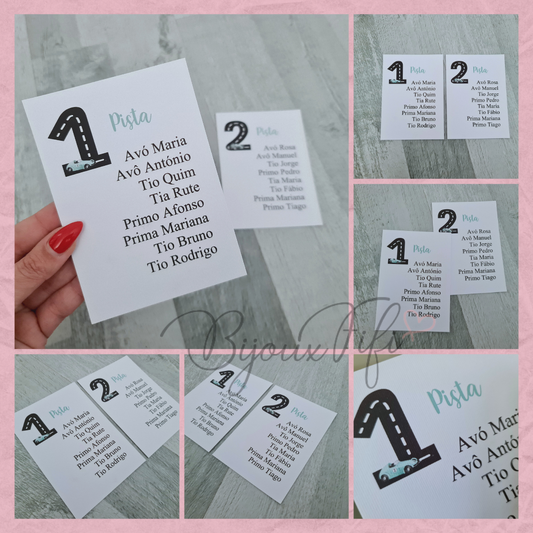 Cartões Seating Plan "Vintage Car"
