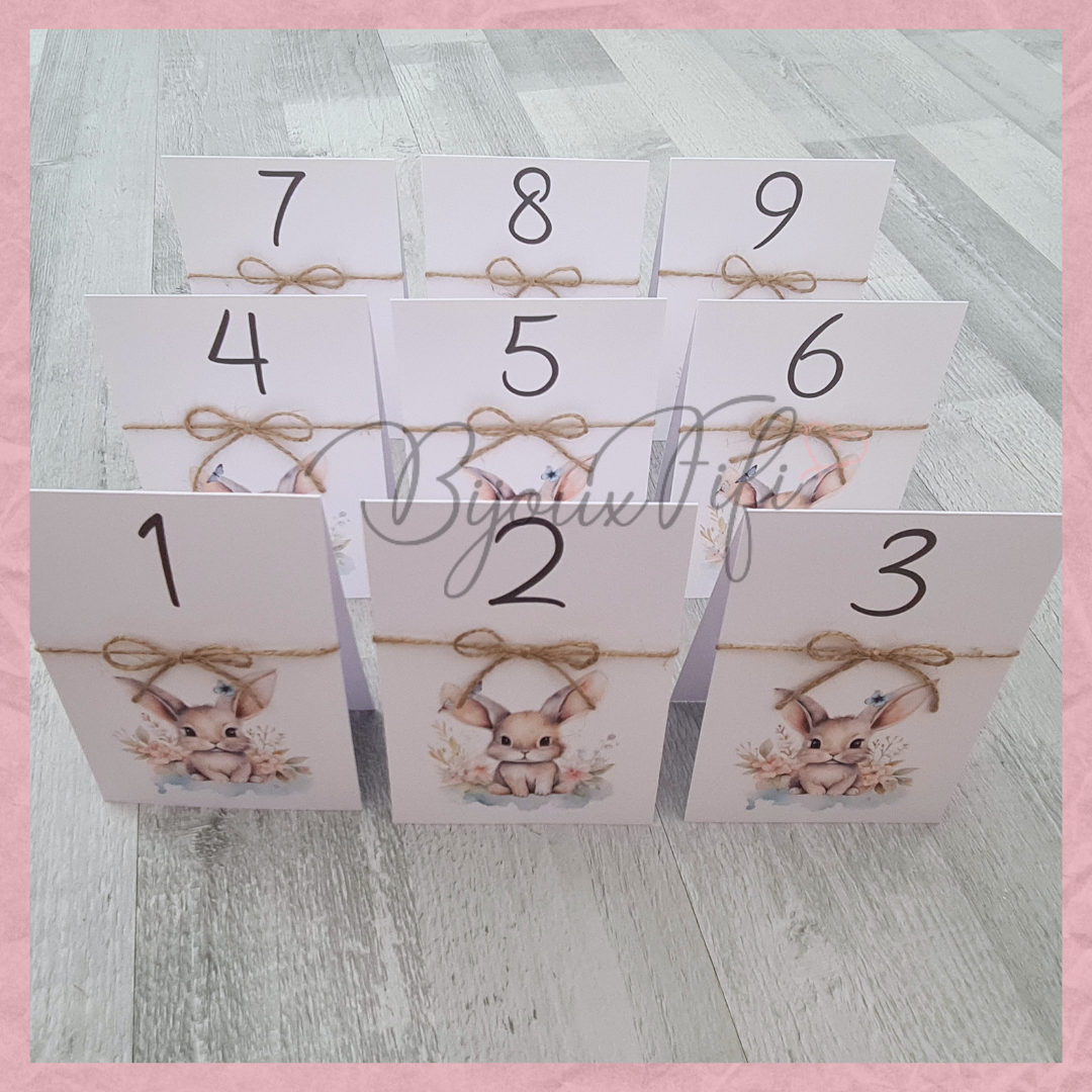 Marcador de Mesa triangulo "Pretty Bunny"