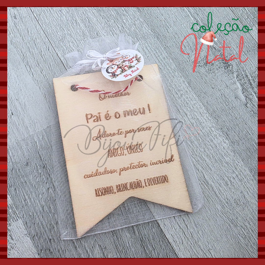 Placa "O melhor Pai" 🎄