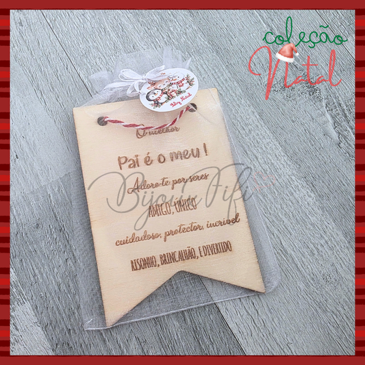 Placa "O melhor Pai" 🎄