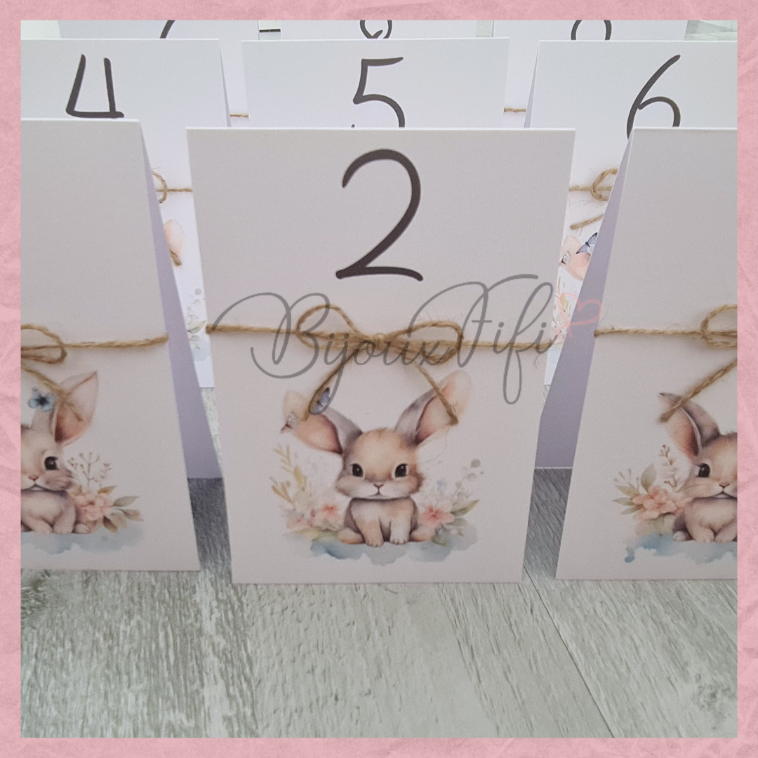 Marcador de Mesa triangulo "Pretty Bunny"