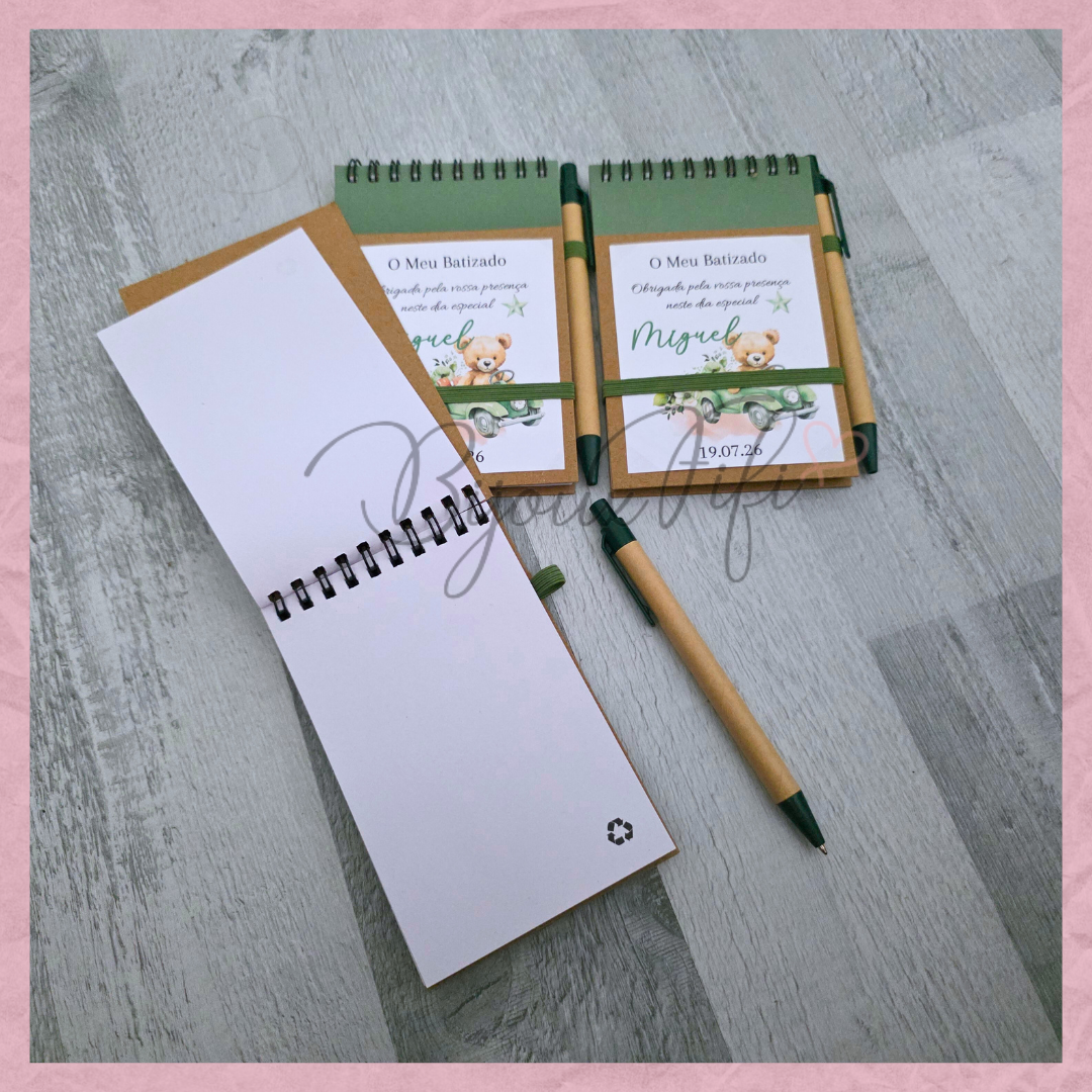 Caderno com caneta "Teddy Green"