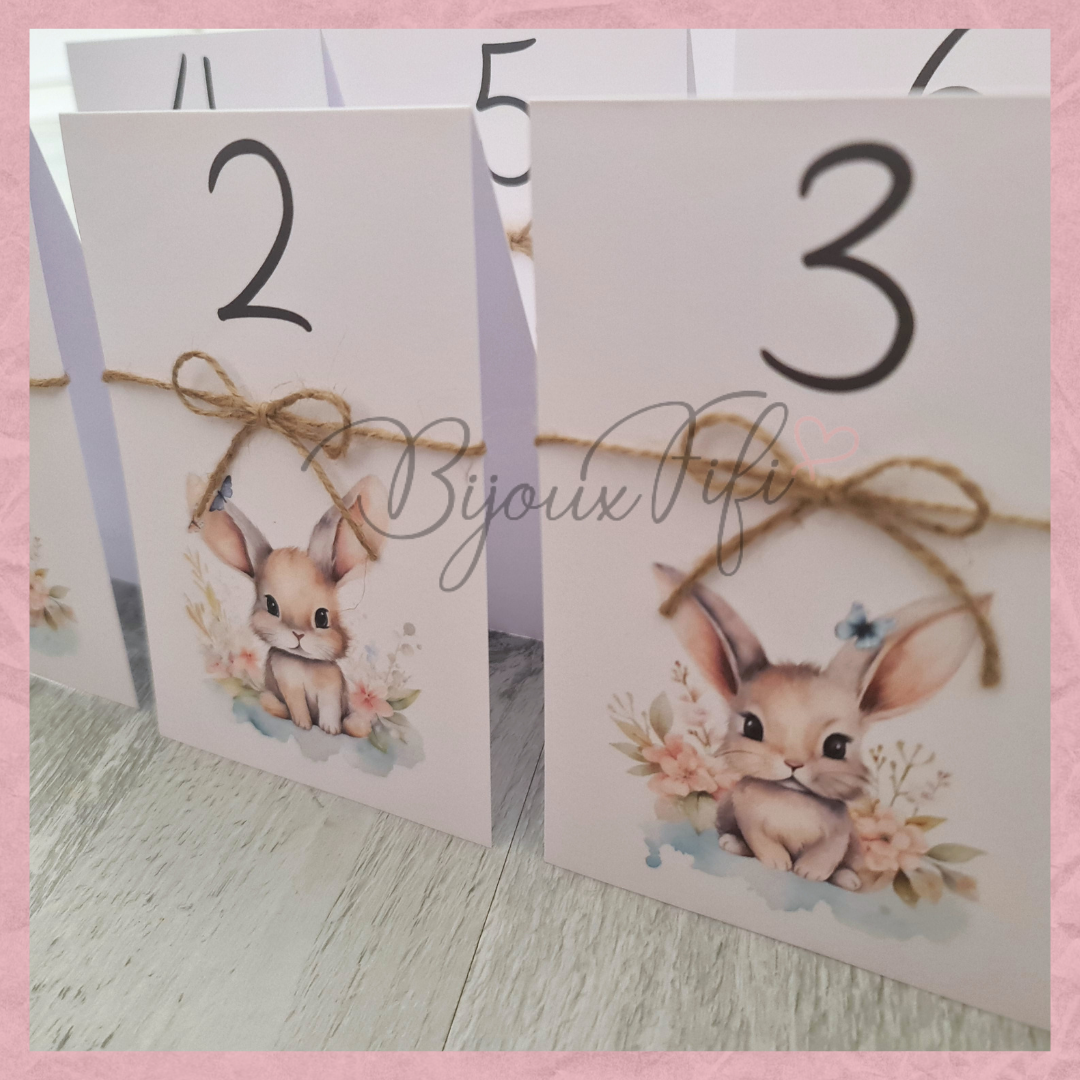 Marcador de Mesa triangulo "Pretty Bunny"