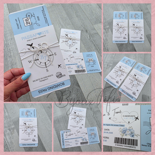 Convite Wedding Passaporte "Fly in the sky"