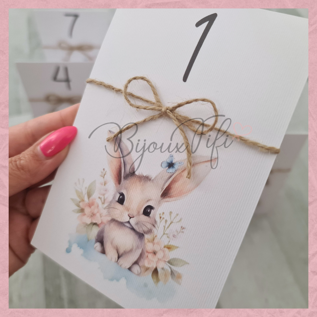 Marcador de Mesa triangulo "Pretty Bunny"