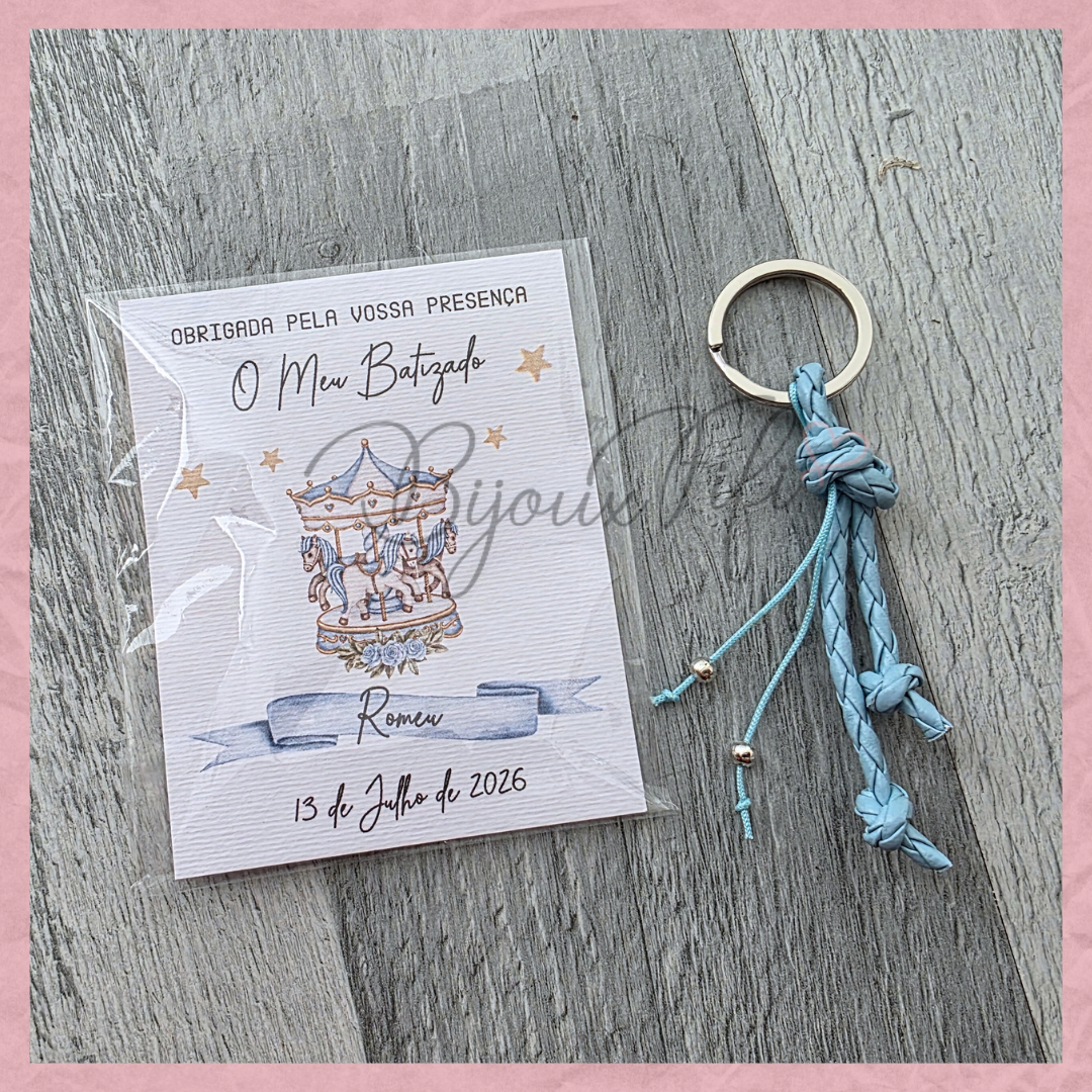 Porta-chaves cabedal "Fun Park" Blue