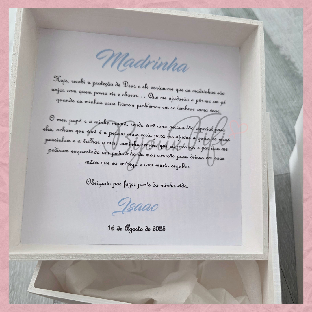 Caixa Oferta Padrinhos com Porta-Chaves - "Anjinho" (+cores)