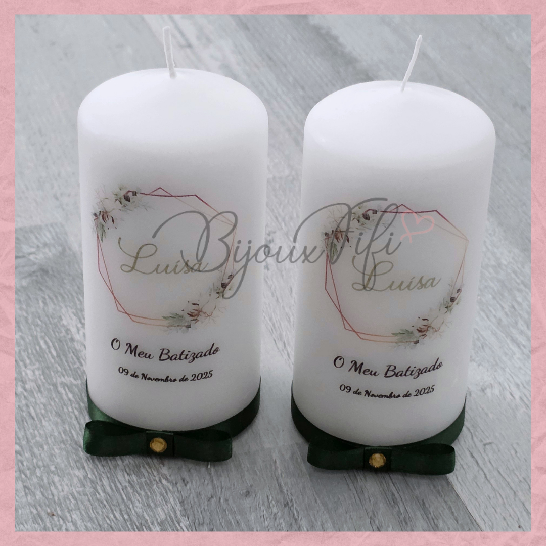 Vela com impressão/dedicatória "Pure Cotton"