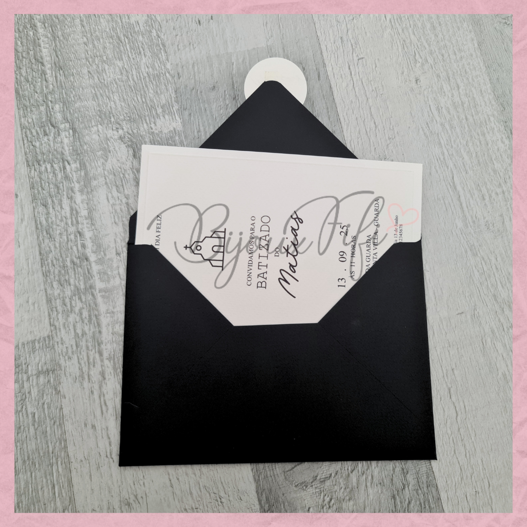 Convite Envelope Black "Minimalist"