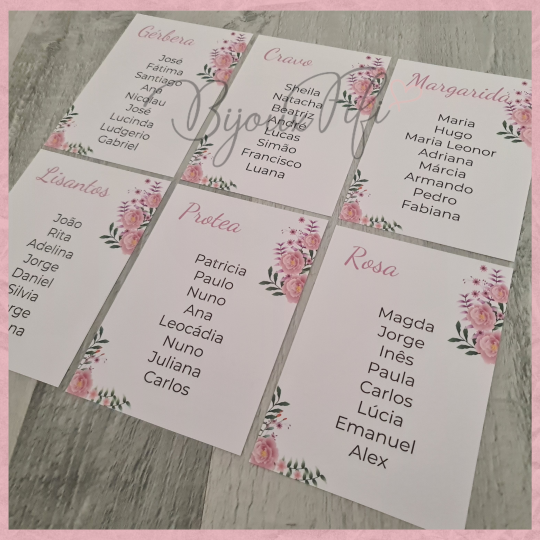 Cartões Seating Plan Floral MB012