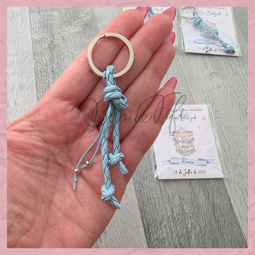 Porta-chaves cabedal "Fun Park" Blue