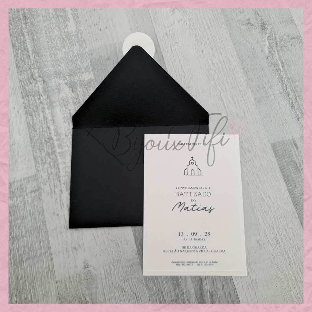 Convite Envelope Black "Minimalist"